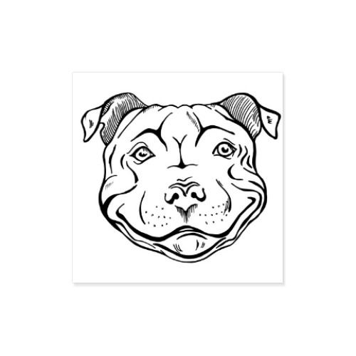 Виниловые наклейки с принтом довольный питбуль