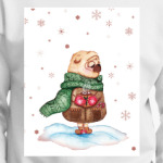 новогодний мопс