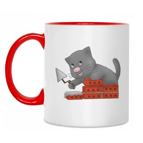 Кружка с принтом Тихоня-строитель