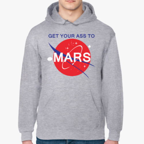Толстовка худи с принтом Get your ass to Mars