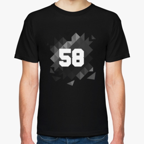 Футболка с принтом Цифра 58 (Low Poly)