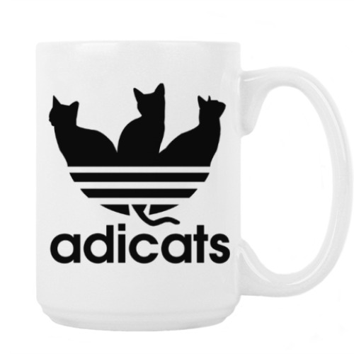 Кружка с принтом adicats кот