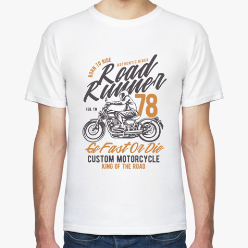 Футболка с принтом Road Runner Custom Motorcycle Vintage