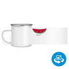 Кружка металлическая белая (круговая запечатка)