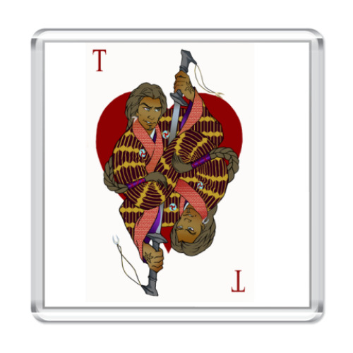 Магнит с принтом   Туз червей