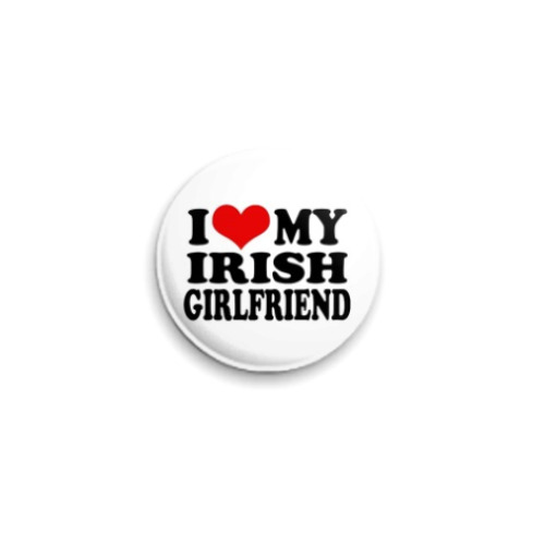 Значок 25мм с принтом   'I lv my Irish'