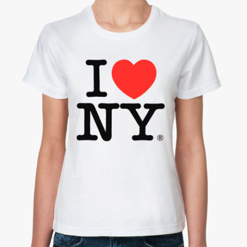 Классическая футболка с принтом I LOVE NY!