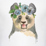 Панда в цветах