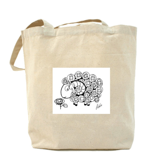 Сумка шоппер с принтом Барашек