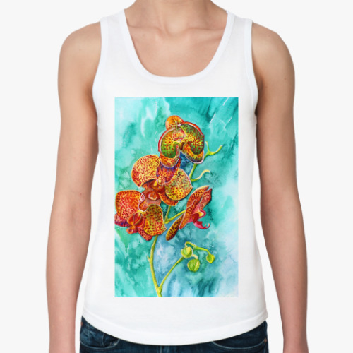 Женская майка с принтом тигровая орхидея