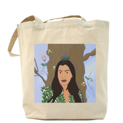 Сумка шоппер с принтом лесная королева