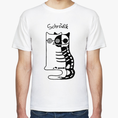 Футболка с принтом Опыт кота Шрёдингера