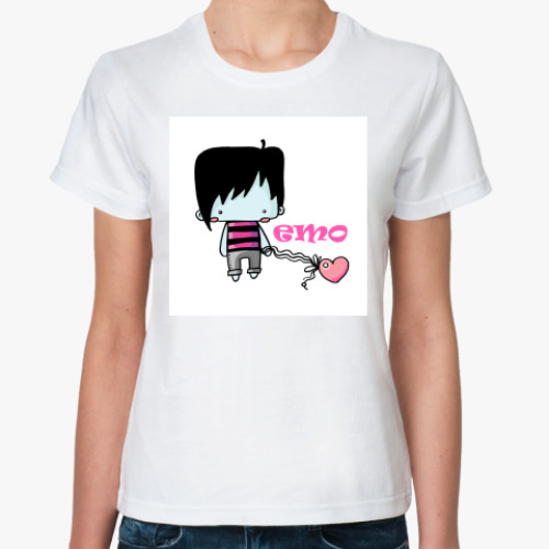 Классическая футболка с принтом  Эмобой