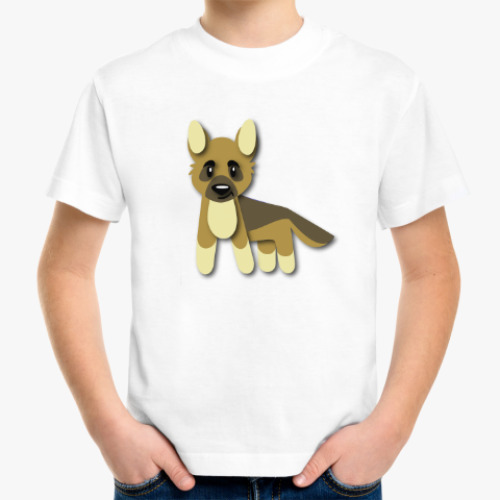 Детская футболка с принтом Немецкая овчарка