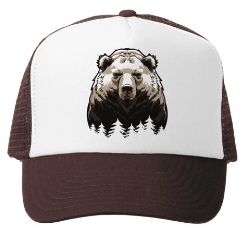 Кепка-тракер с принтом Суровый Медведь