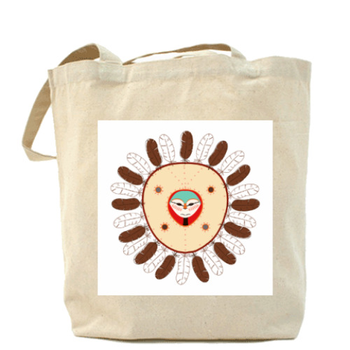 Сумка шоппер с принтом Индейская маска