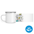 Кружка металлическая белая (круговая запечатка)