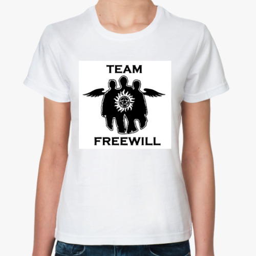 Классическая футболка с принтом  футболка Supernatural