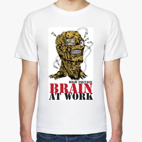 Футболка с принтом Brain at work - мозг в работе