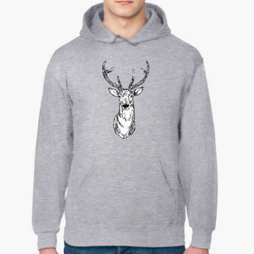 Толстовка худи с принтом Северный олень