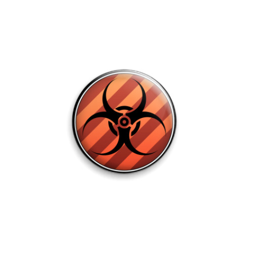 Значок 25мм с принтом биологическая опасность