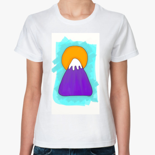 Классическая футболка с принтом  Mountain