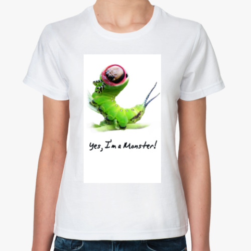 Классическая футболка с принтом Yes, I'm a Monster!