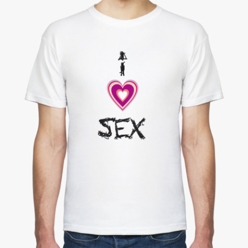 Футболка с принтом I love sex