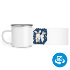 Кружка металлическая белая (круговая запечатка)