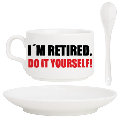 Кофейный набор с принтом I'm retired
