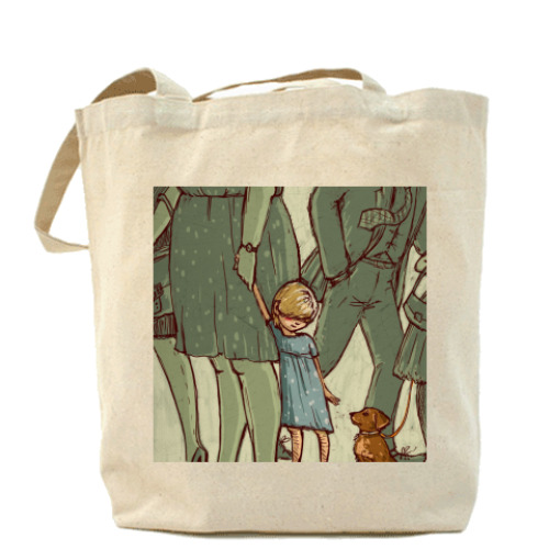 Сумка шоппер с принтом встреча двух сердец