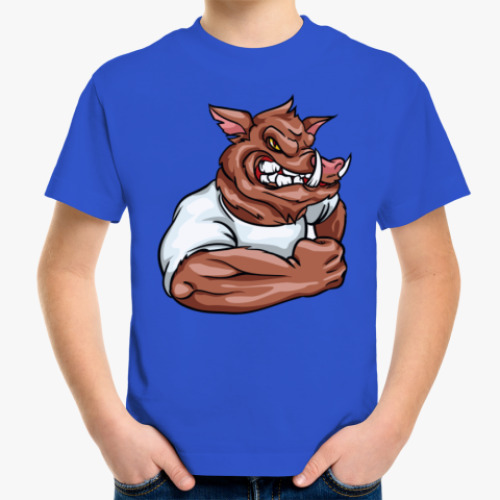 Детская футболка с принтом Кабан