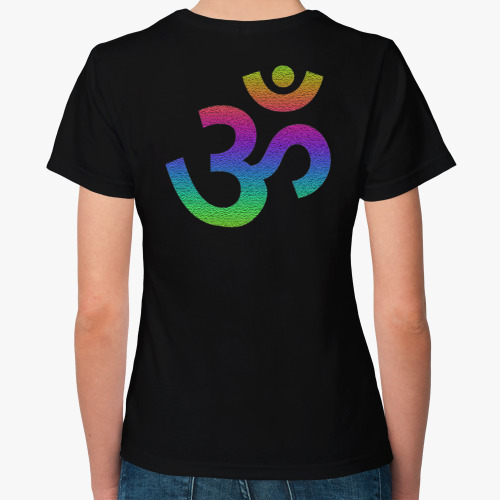 Женская футболка с принтом Надпись All life is yoga и Om