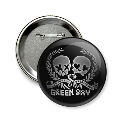 Значок 58мм с принтом Green Day