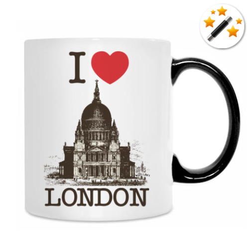 Кружка-хамелеон с принтом I love London!