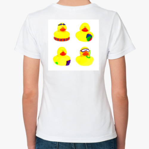 Классическая футболка с принтом Просто утка  (с ведром)