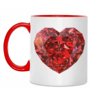 Двухцветная кружка I love you - Любовь в сердце