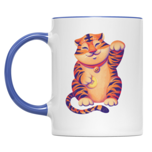 Кружка с принтом Тигр Maneki Neko