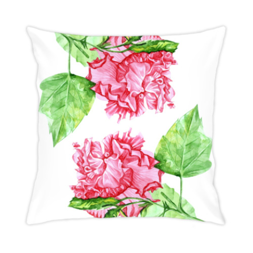 Подушка с принтом махровый гибискус