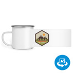 Кружка металлическая белая (круговая запечатка)