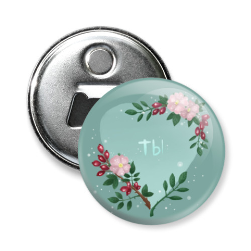 Магнит-открывашка с принтом Шиповник