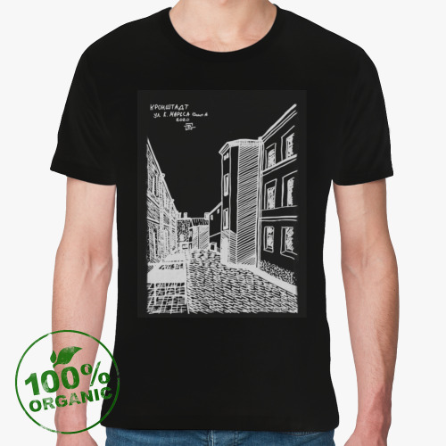 Футболка из органик-хлопка с принтом Кронштадт