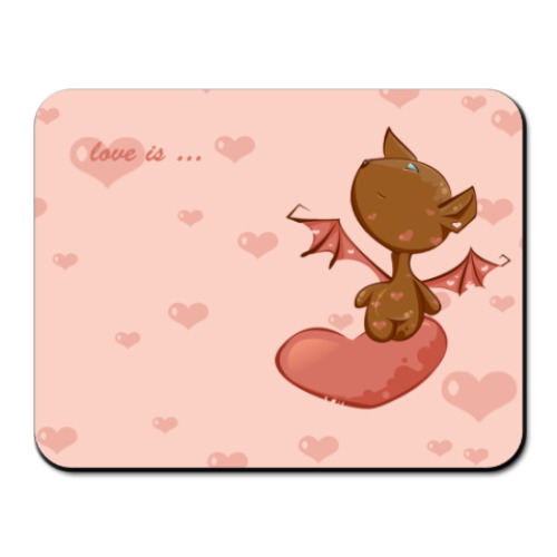 Коврик для мыши с принтом  Love is
