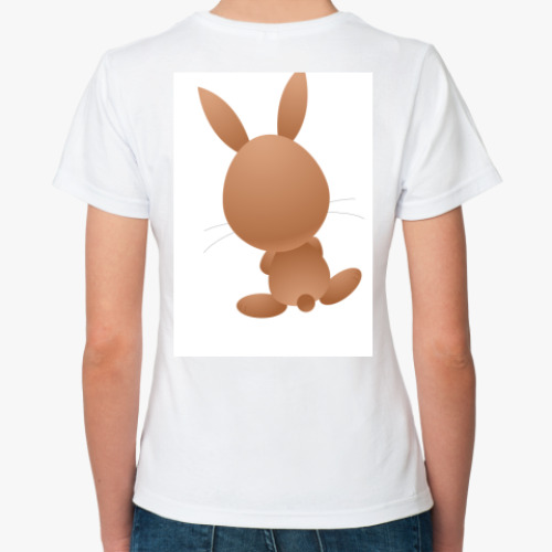 Классическая футболка с принтом Зайчик и Морковка