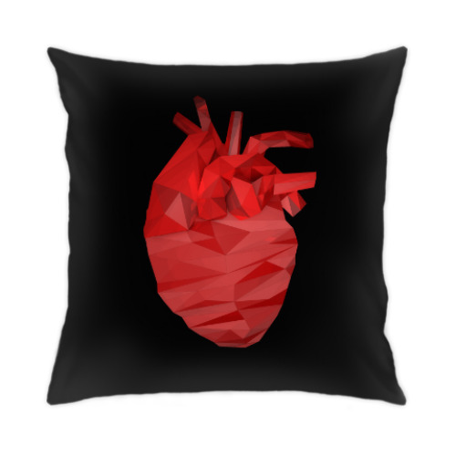Подушка с принтом Сердце 3D