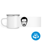 Кружка металлическая белая (круговая запечатка)