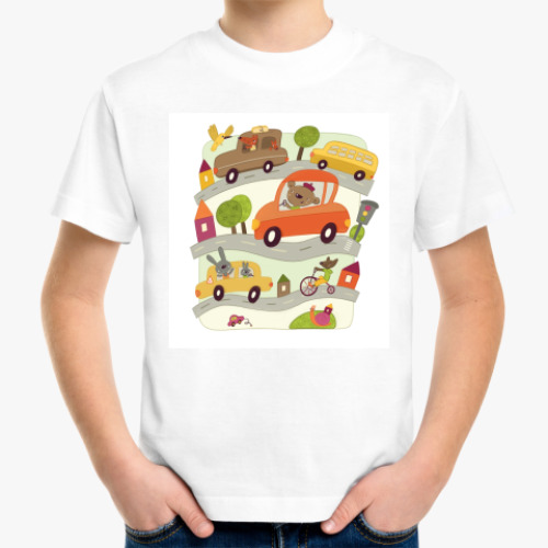 Детская футболка с принтом Машинки