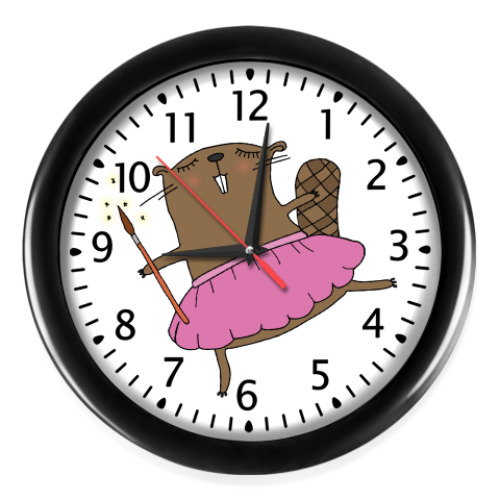 Настенные часы с принтом Время бобра