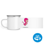 Кружка металлическая белая (круговая запечатка)