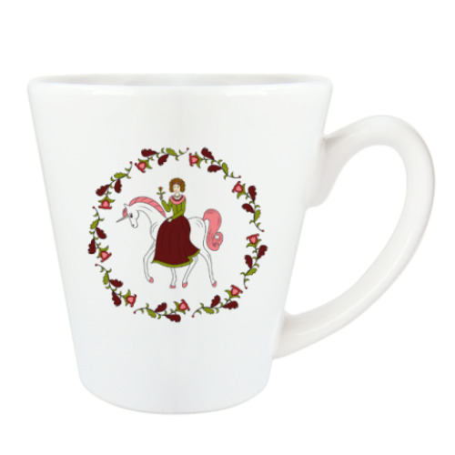 Чашка Латте с принтом Русский орнамент / Russian folk ornament